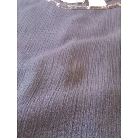 Delores Bell Vintage Black Lightweight Crinkled Fabric Maxi Dress Women's Medium - Picture 6 of 12